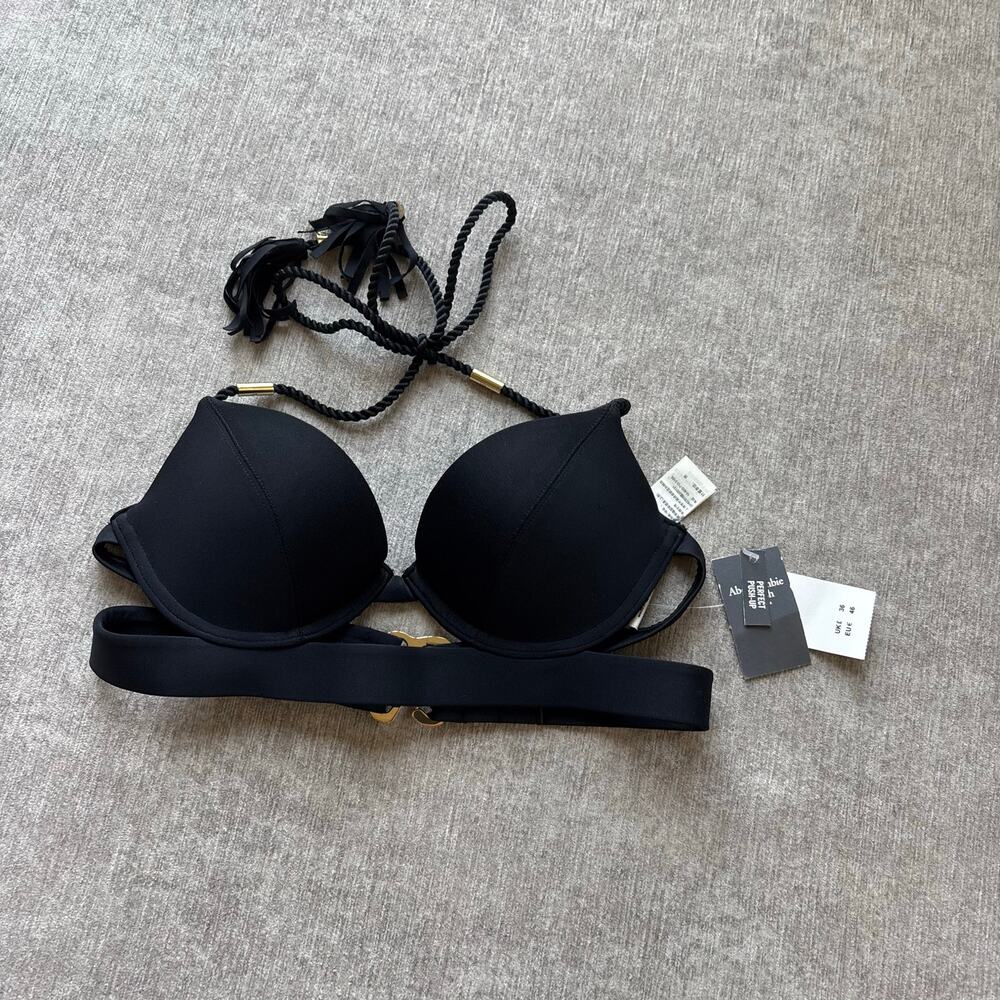 Abercrombie & Fitch Black Padded Halter Bikini Top